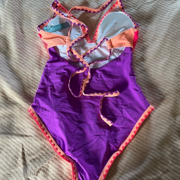 Purple/Pink Color Block Patchwork One Piece - Picture 5 of 5